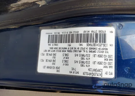 2001 Chrysler Voyager из США, поврежденный, VIN 1C8GJ253X1B276426